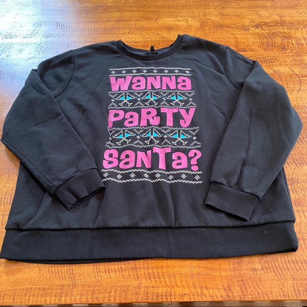 ❤️George - "Wanna Party Santa?" Ugly Christmas Sweatshirt - XXL